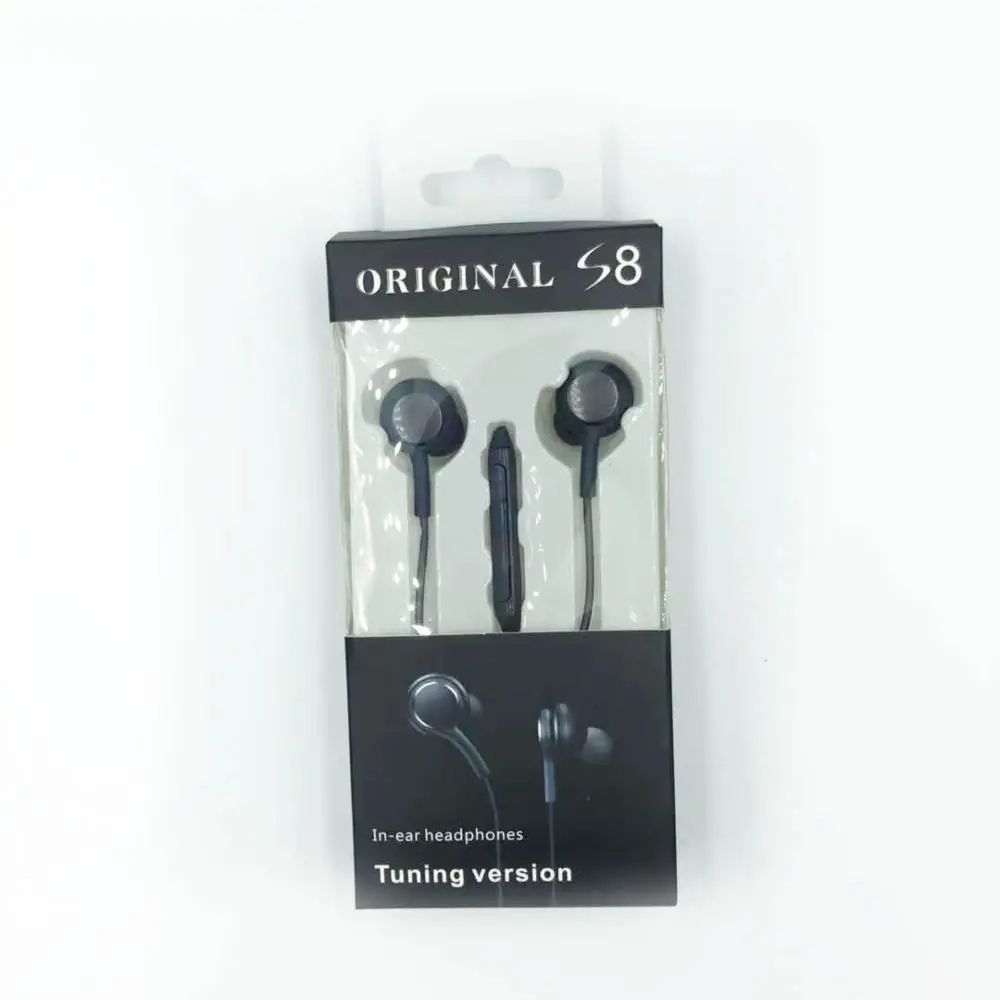 MIC+VOLUME S8 handfree A.KG earphones Android mobile phone earphone BLACK/WHITE for samsung headset