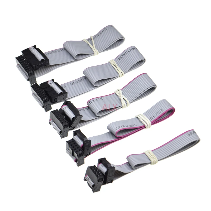 2.54MM pitch FC-6/8/10/14/16/20/40/50 PIN 30CM JTAG ISP DOWNLOAD CABLE Gray Flat Ribbon Data Cable FOR DC3 IDC BOX HEADER