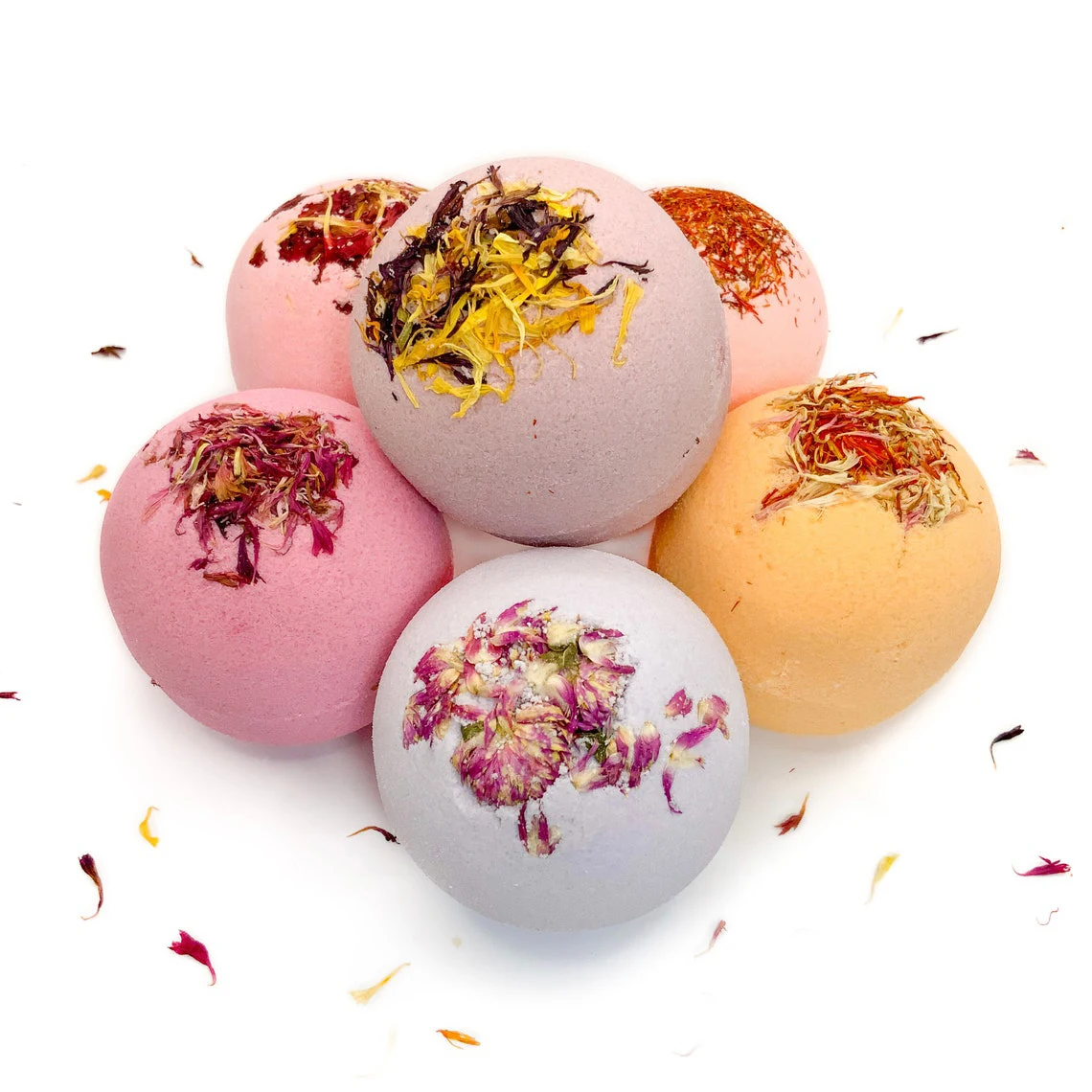 Wholesale Large Handmade Organic Pink Passionfruit Rose Scented Bath Bombs Bulk Buy
