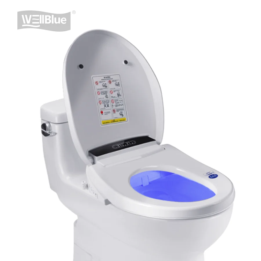Wellblue wholesale smart electric toilet seat cover with heater warmer seat cover sprayer spray wc toilet with bidet