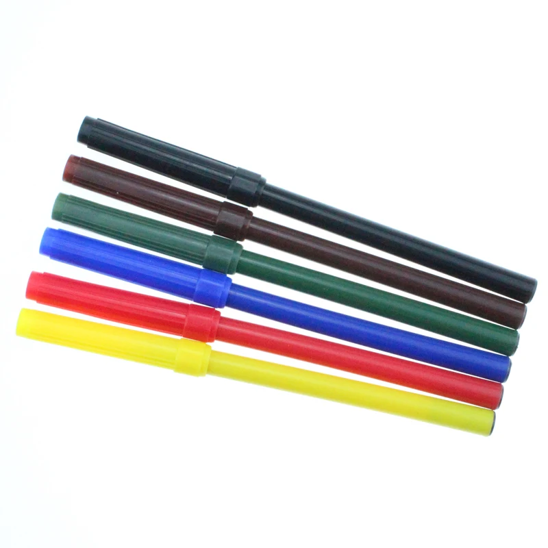 Stationery supplier 6 pcs packed art color markers custom printed fineliner felt tip color marker pens