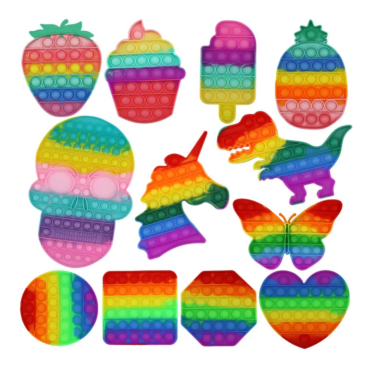 Luminous Silicone pop out bubble ball toys Relieve Tie Dye toys kids math educational Squid game push pop fidget sensory toy