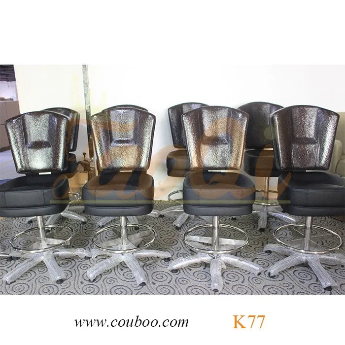 K77 High Quality Adjustable Bar Stool Black Red White PU Swivel Club Furniture Poker Game Table Roulette Slot Casino Chair