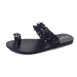 Beach slippers female summer new fashion rhinestones sandals and slippers
