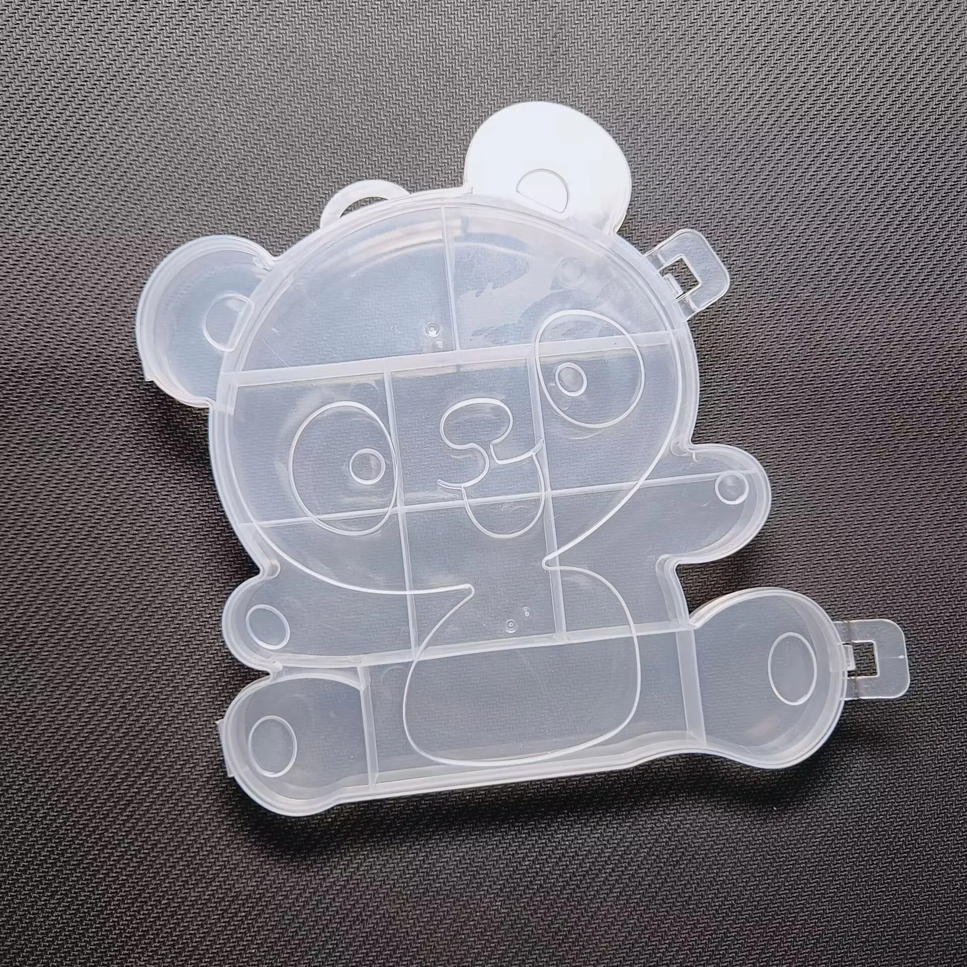 Cartoon Bear Transparent Jewelry Box Plastic Storage Case Container for Beads Earring Box Jewelry Organizer Display Box