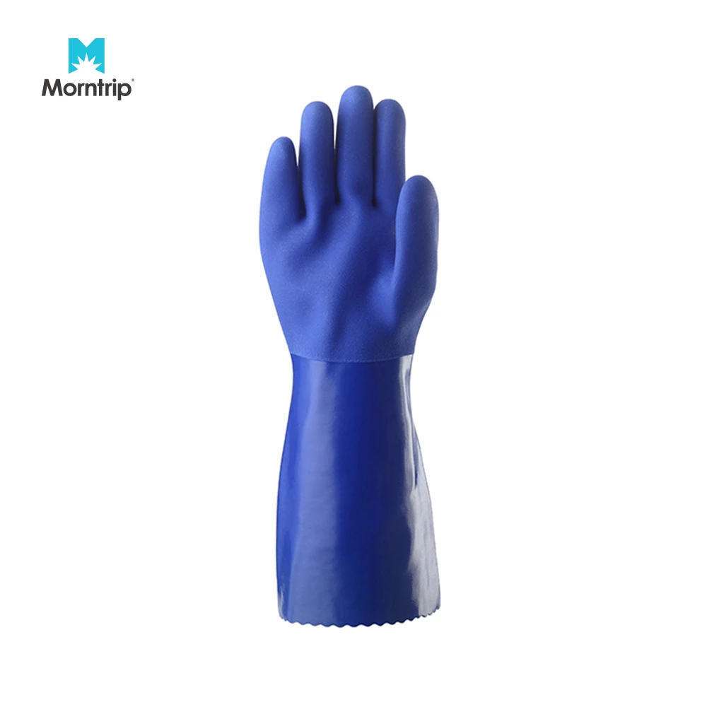 Morntrip Labor Protection Rubber-Dipped Industrial Gloves with Warm Foaming Wool Lining and PVC