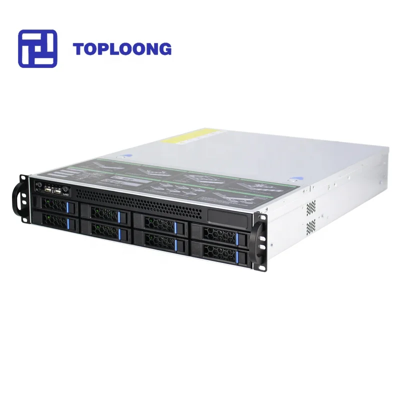 2U 8 Bays Server Rackmount Case Hot Swap Nas Storage Server Case Supports Atx Mini Itx Motherboard