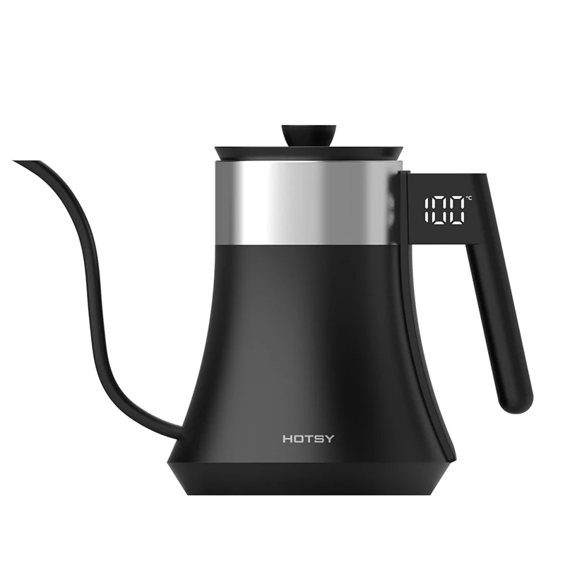 Hotsy Factory Custom 1.5L+0.8L Digital Glass Pour Over Home Appliance Electric Gooseneck Coffee Kettle