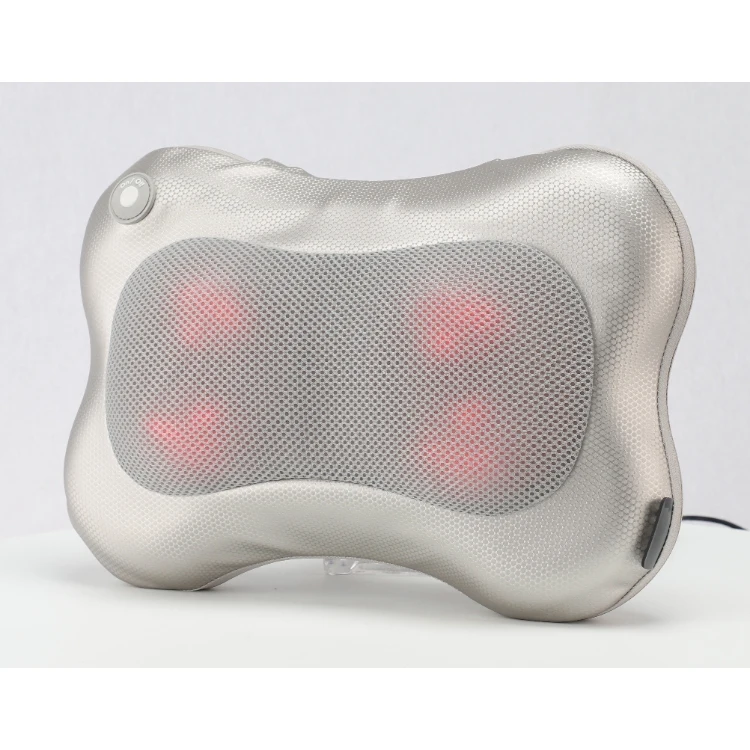 Portable Full Body Rolling Kneading Electric Heated Neck Massager Shoulder Waist Back Therapy Pain Shiatsu Massage Pillow