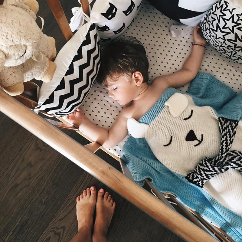 1pc Baby Cotton Blanket 3D Warm Rabbit Knitting Bedding Quilt Blanket For Bed Stroller Wrap Infant Swaddle Baby Photography Prop