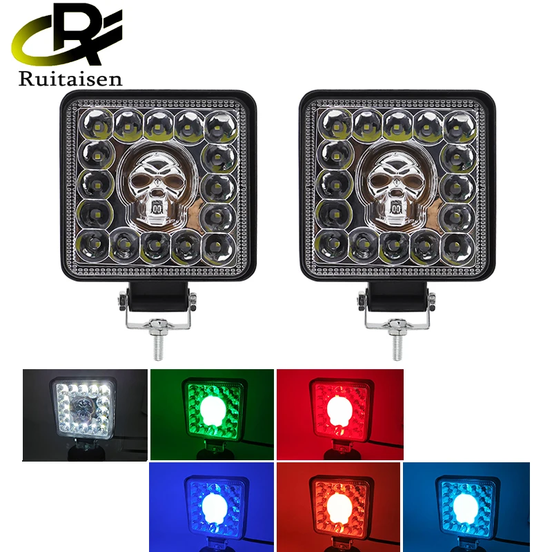 4inch 98W Offroad LED Work Light Flash Spotlight For Truck SUV Boat ATV Tractor Headlight 12V 24V Driving Lights Car Accessories