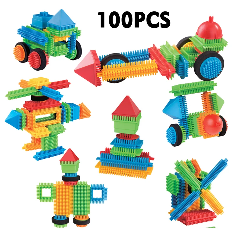 Manufacture toy gear blocks plastic 100PCS educational building blocks toys diy  kit for kids