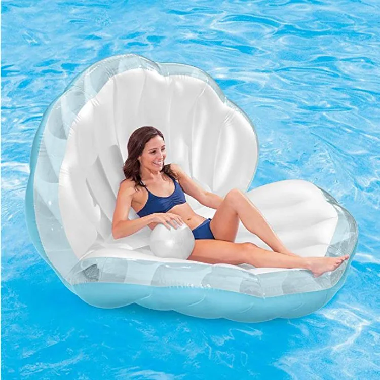 Inflatable pearl shell clam scallop sofa floating row floating bed swimming ring mount sofa chair