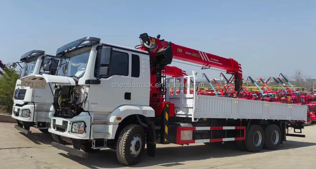 New Shacman H3000 6x4 Cargo Truck Mounted Crane Sany Palfinger 12Ton 14Ton 16Ton Manipulator Hydraulic  Lifting Crane