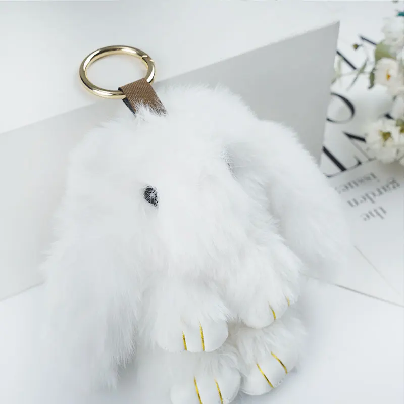 Rex rabbit fur costume dead rabbit Keychain plush cute rabbit pendant jewelry keychain