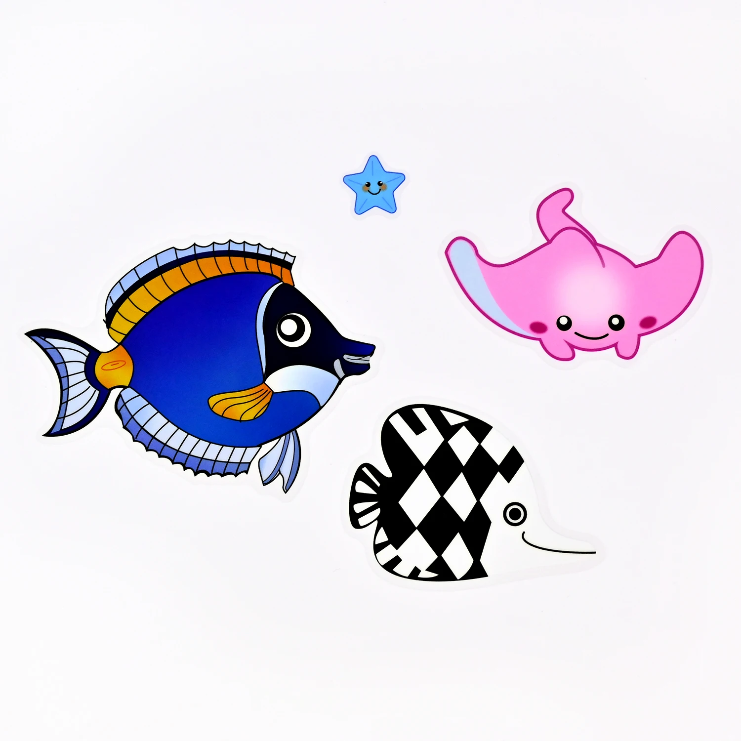 glass door Fresh seafood supermarket  Fresh seafood shop raw fish prawns advertising sticker poster decorative painting