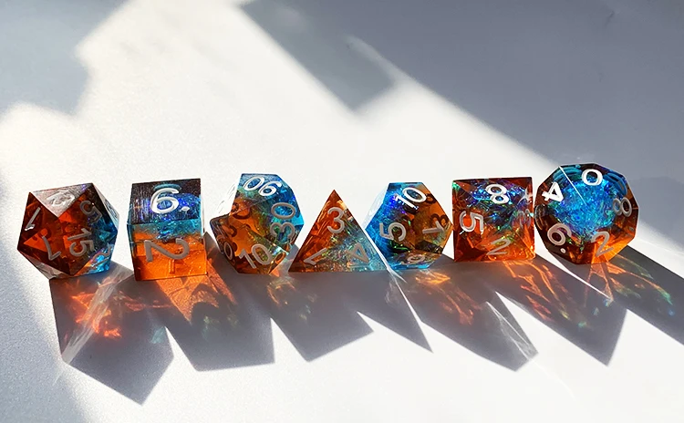 dnd dice 7sets resin dice for rpg board games
