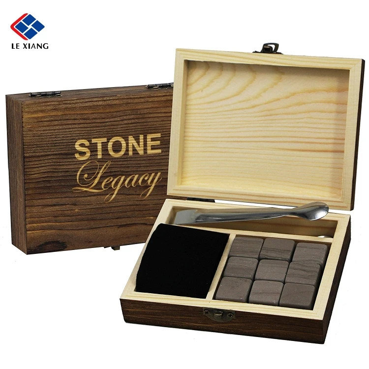 
2021 new product custom Premium Whiskey Stones - Scotch Rocks - Best Gift Set of 9 Whisky Chilling Reusable Ice Cubes 