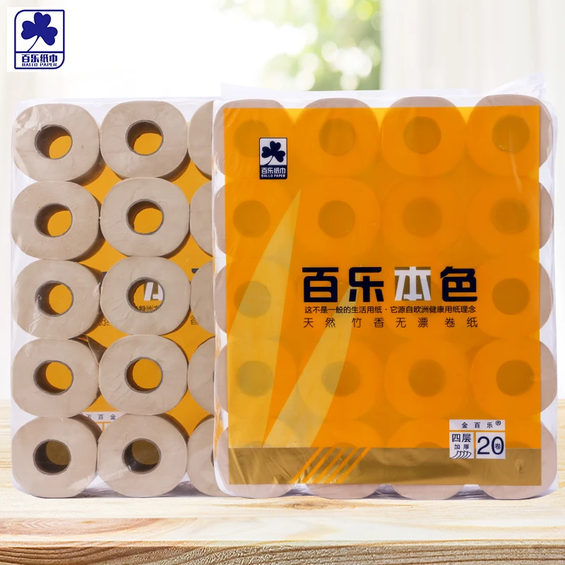 
Cheap 4 Ply 12Rolls Soft Bathroom Tissue Paper Rolls Bio Bamboo Toilet Paper 