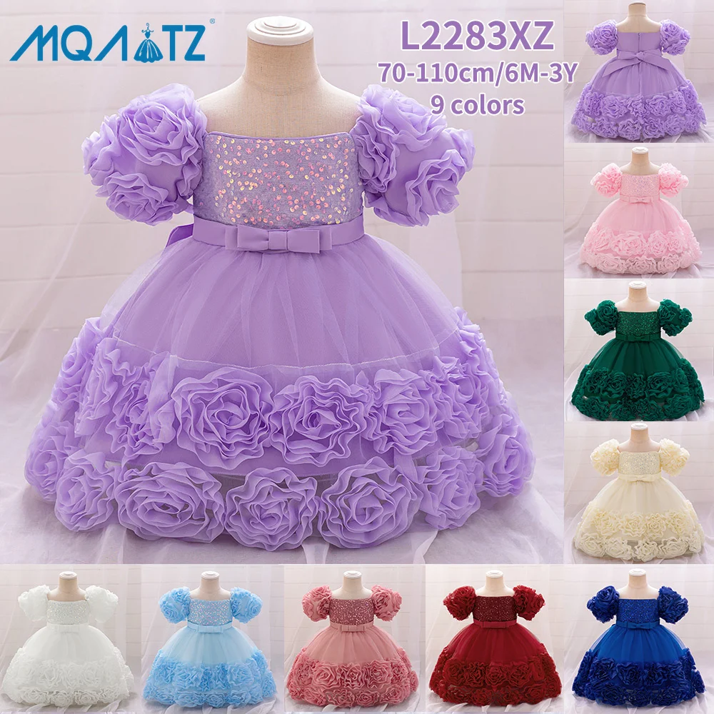 MQATZ wholesale girls kids party dress baby dresses for weddings flower dresses for children