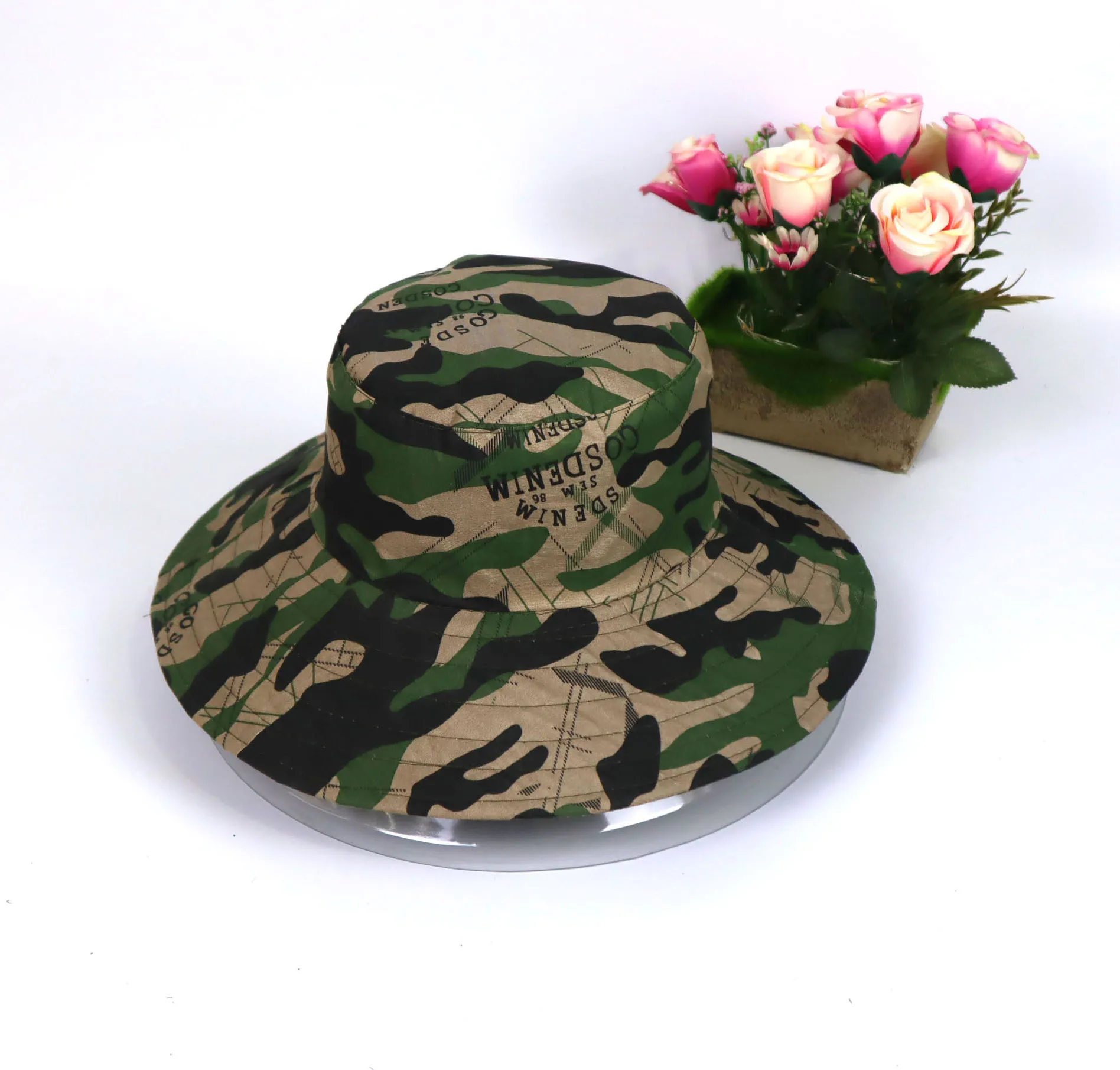 Outdoor Hunting Camouflage Style Fisherman Cotton Bucket Hat Military With String For
