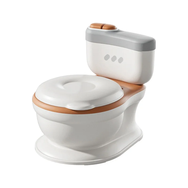 Purorigin cute simulation easy to clean baby things plastic handles potty training seat baby toilet trainer with music