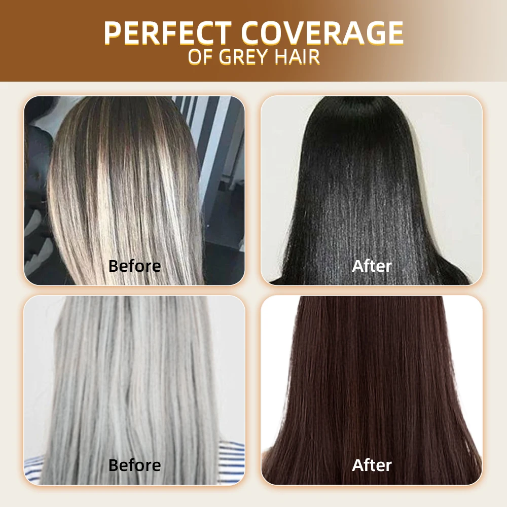 OEM fast color brown hair dye color shampoo professional organic herbal black hair coloring shampoo for gray hair
