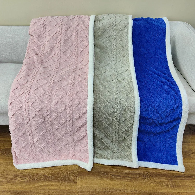 Заводская цена, новейшее однослойное, но двухстороннее мягкое плюшевое флисовое жаккардовое шерпа одеяло, оптовая продажа, полиэфирное одеяло