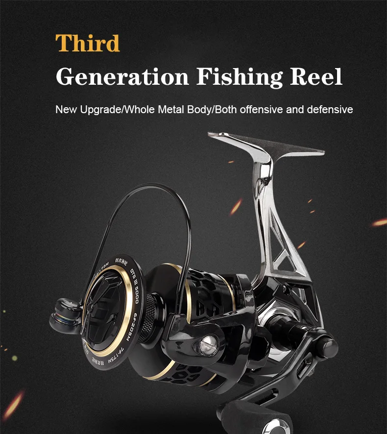 Strong Metal Frame Fishing Reel with Durable & Corrosion Resistant Stainless Steel Bearings Spinning Saltwater Fishing Reels