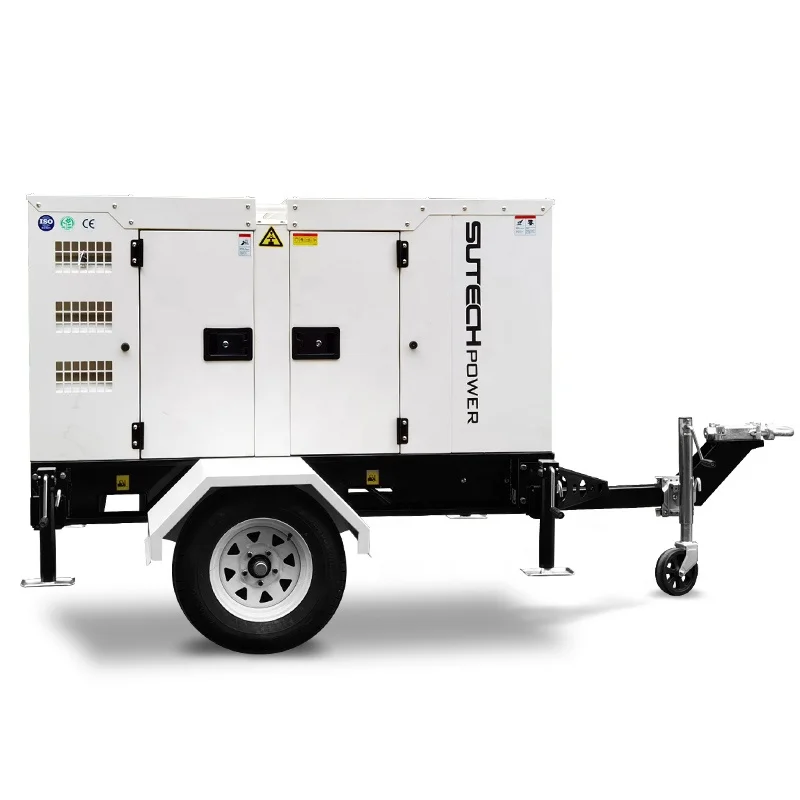 Cheap price and reliable silent diesel generator 20 kw with electro galvanised enclosure and mobile trailer