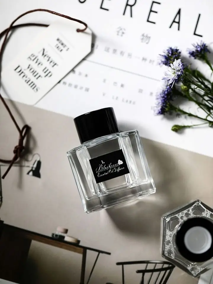 Home Red Clear Hexagonal Aromatherapy Screen Printing 120ml Empty Perfume Reed Diffuse Glass Bottle