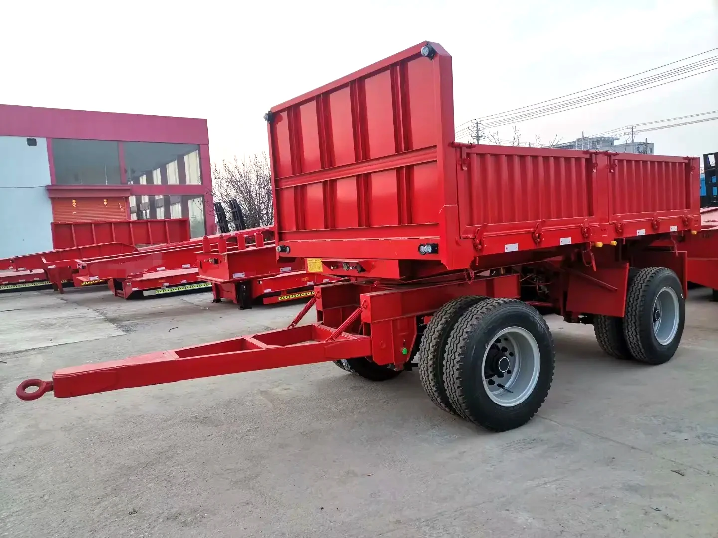 China High Quality 5-10 Tons Hydraulic Tipping Trailer  Farm Tractor Trailer