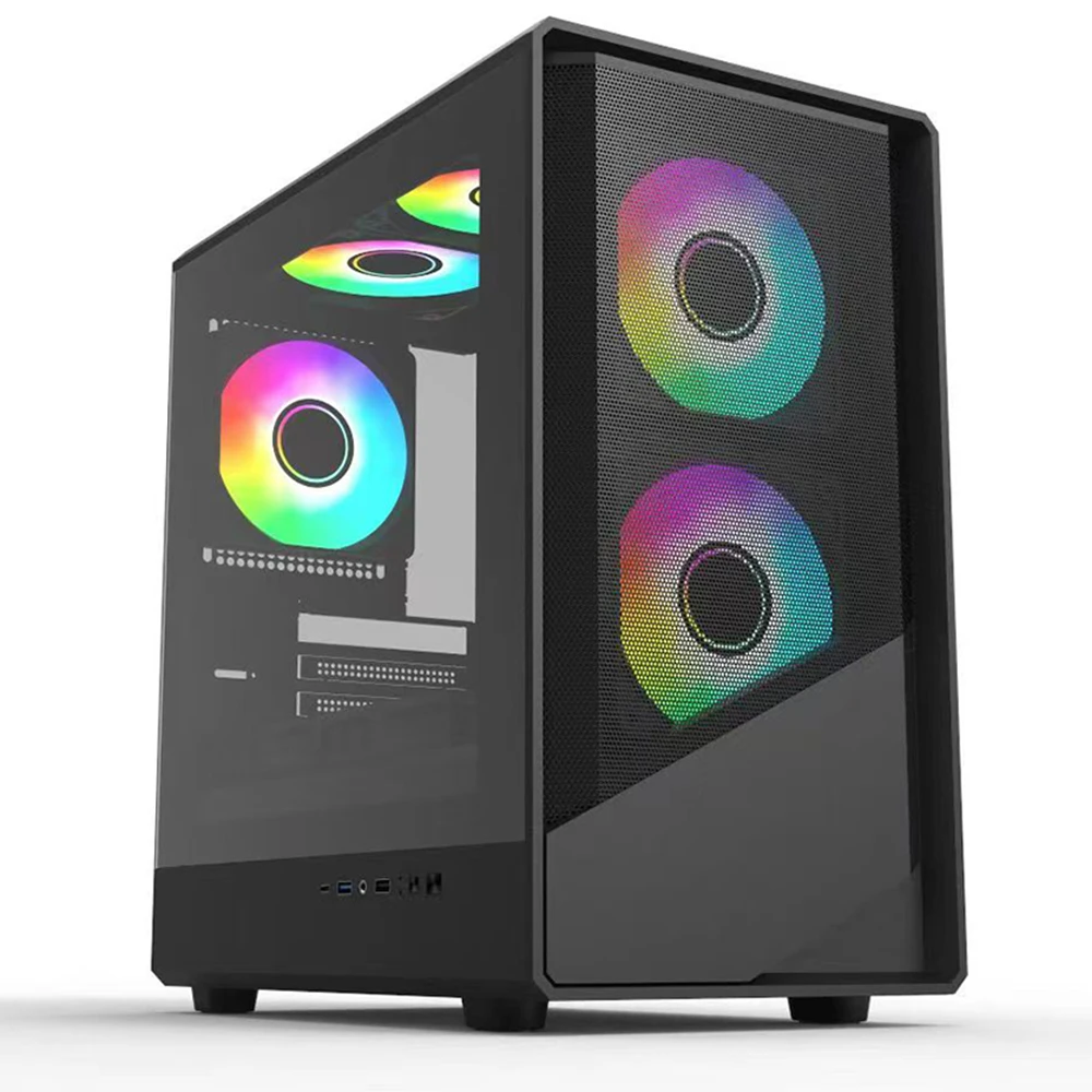 OEM White Pc Case M-ATX Gamer Cabinet Computer Casing Gaming Computer Cases and Towers With Tempered Glass