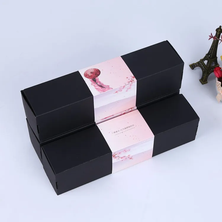 Black custom logo cardboard packaging mailing box for umbrella storage