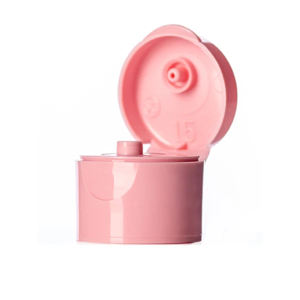 Pink PP 20-410 smooth skirt hinged flip top snap cap dispensing cap flip top shampoo cap