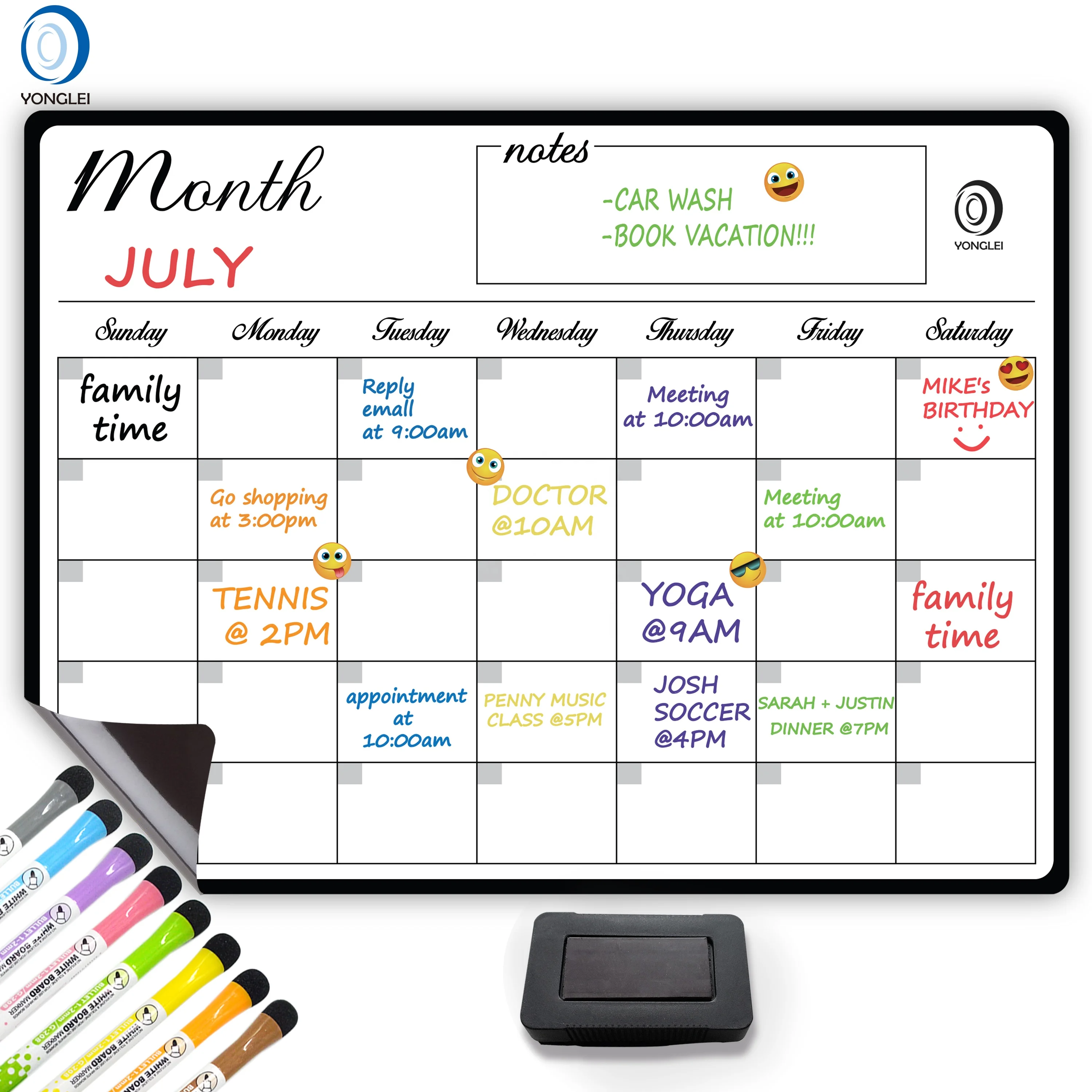 
3.3-8A2 dry erase board calendar refrigerator memo board printable whiteboard 