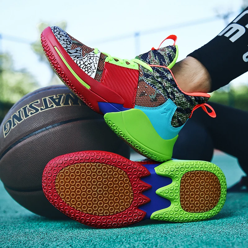 HN6046 Street Basketball Sneakers Anti skid High top Breathable Basketball 36-45#