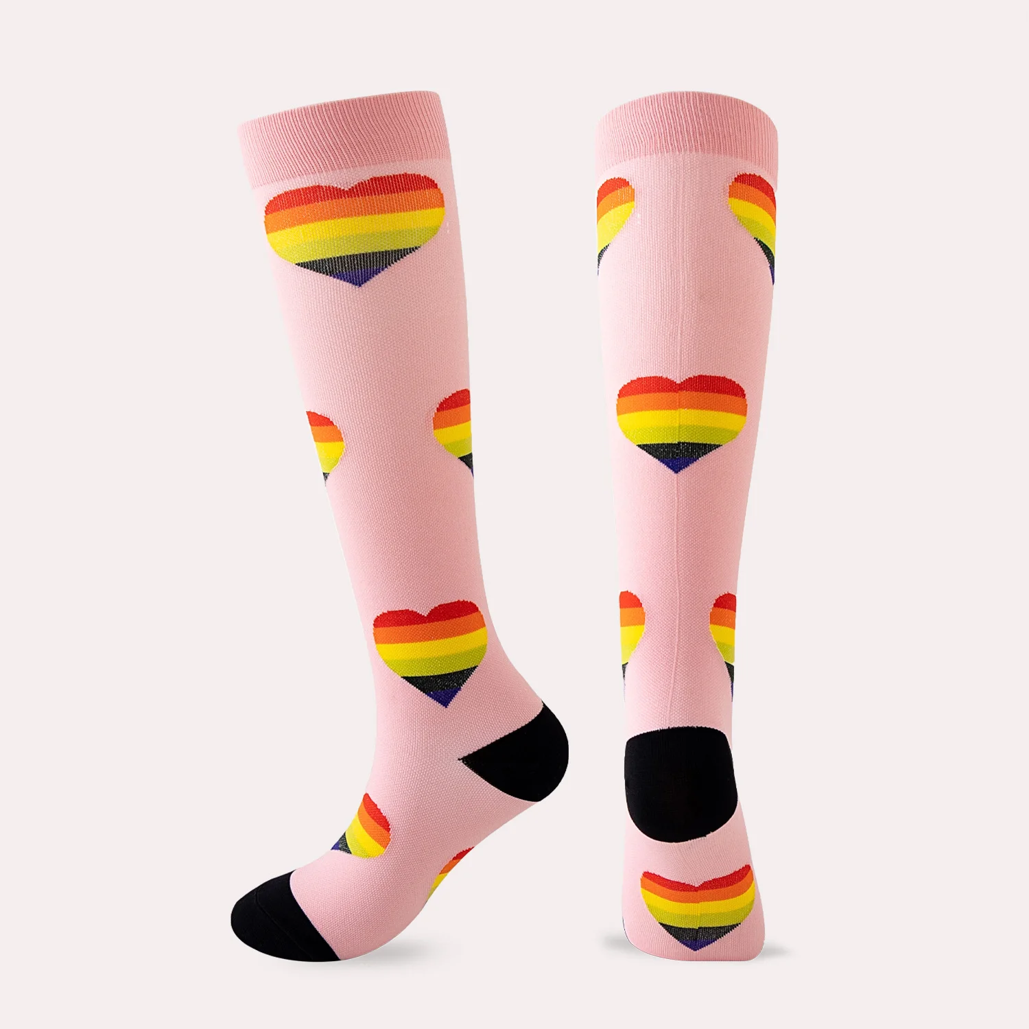 Mens and womens elastic Cross border long tube sports pressure fitness running cycling calf length wholesale socks