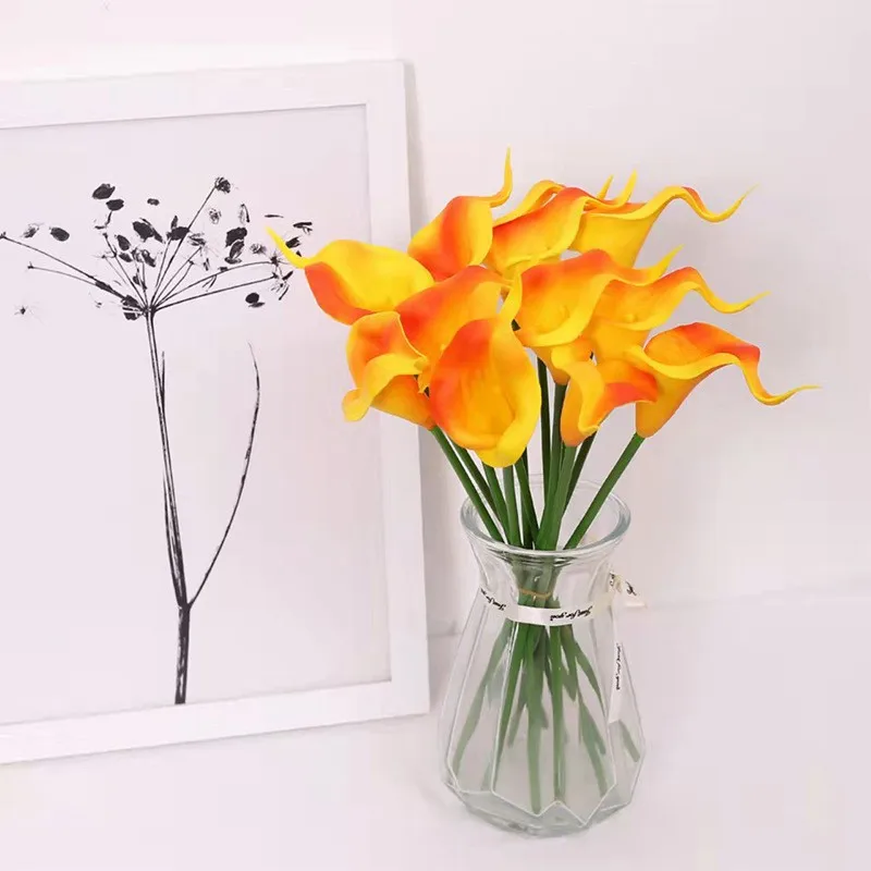 Mini PU  Calla Lily Simulation Flower Wedding Dining Table Home Decoration Photography Props
