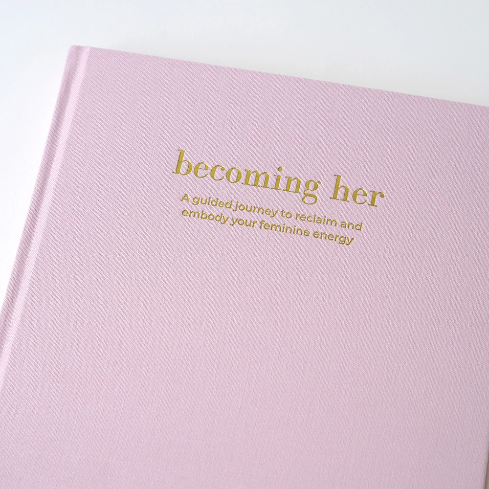 Custom A5 Daily Energy Journal Fabric Linen Hard Cover Business Pink Notebook Planner For Women