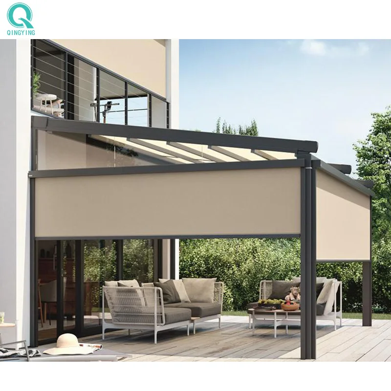 QINGYING outdoor mosquito proof winter patio canopy roller blinds