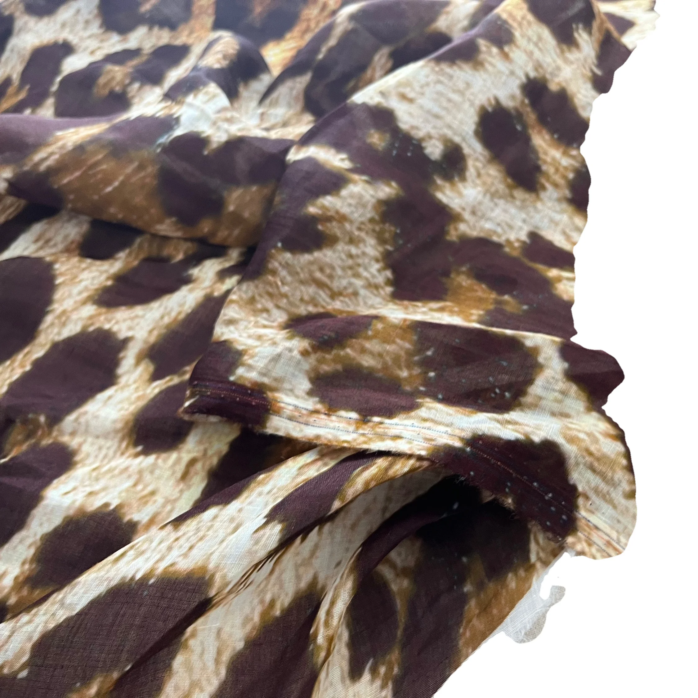 Customized Service Digital Printing 100% Ramie Fabric Leopard Print Suitable For Shawls Fashion Clothes Home Textiles Eco Fabric