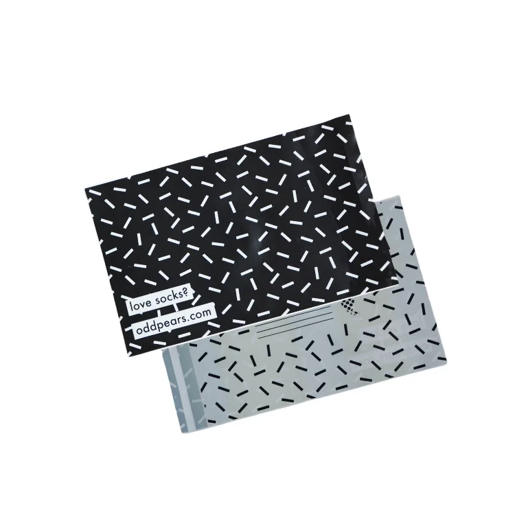 Custom Printed Logo Black White Grey Waterproof Compostable Reusable Mailing Black Poly Mailers Bags For Sale