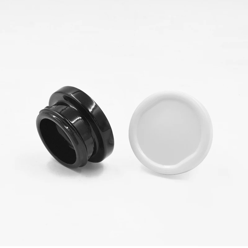 LLG 5ml 7ml 9ml black/transparent/white round child proof safe concentrates glass jars with child resistant plastic cap