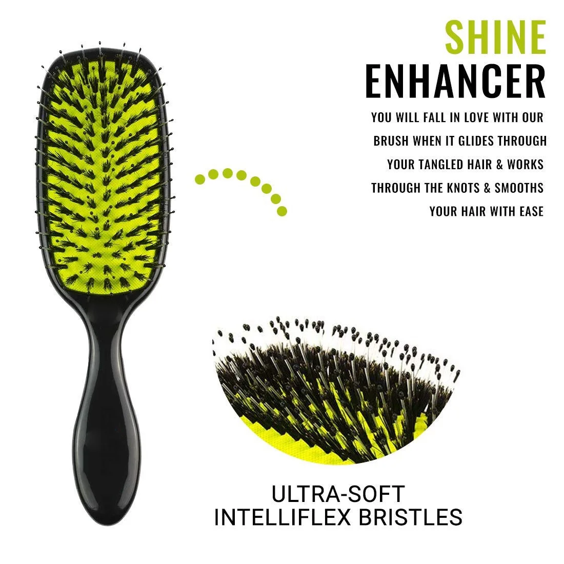 Natural Boar Bristles Hair Brushes  For All Hair Types Shine Enhancer Hairbrush For Women Men Wet And Dry Hair