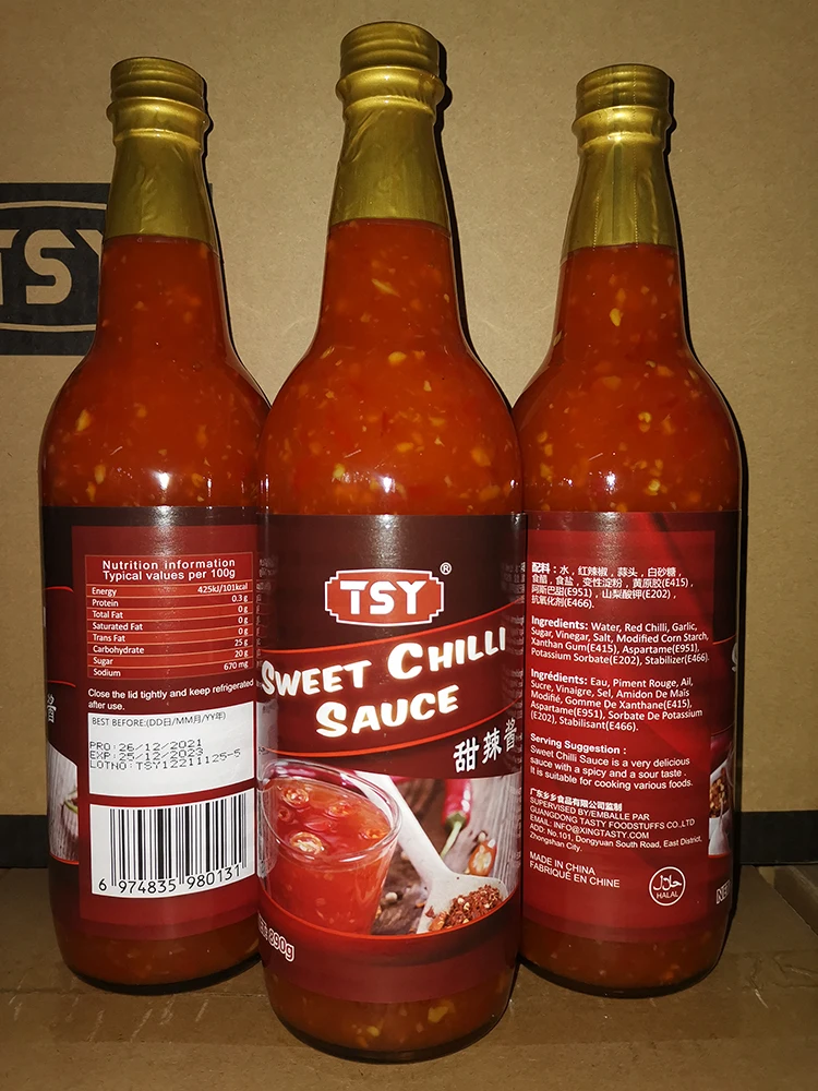 TSY Food HALAL Hot Garlic Tasty Brands Manufacturer Dubai Supermarket 482g Thai Sweet Chilli Sauce for Chicken