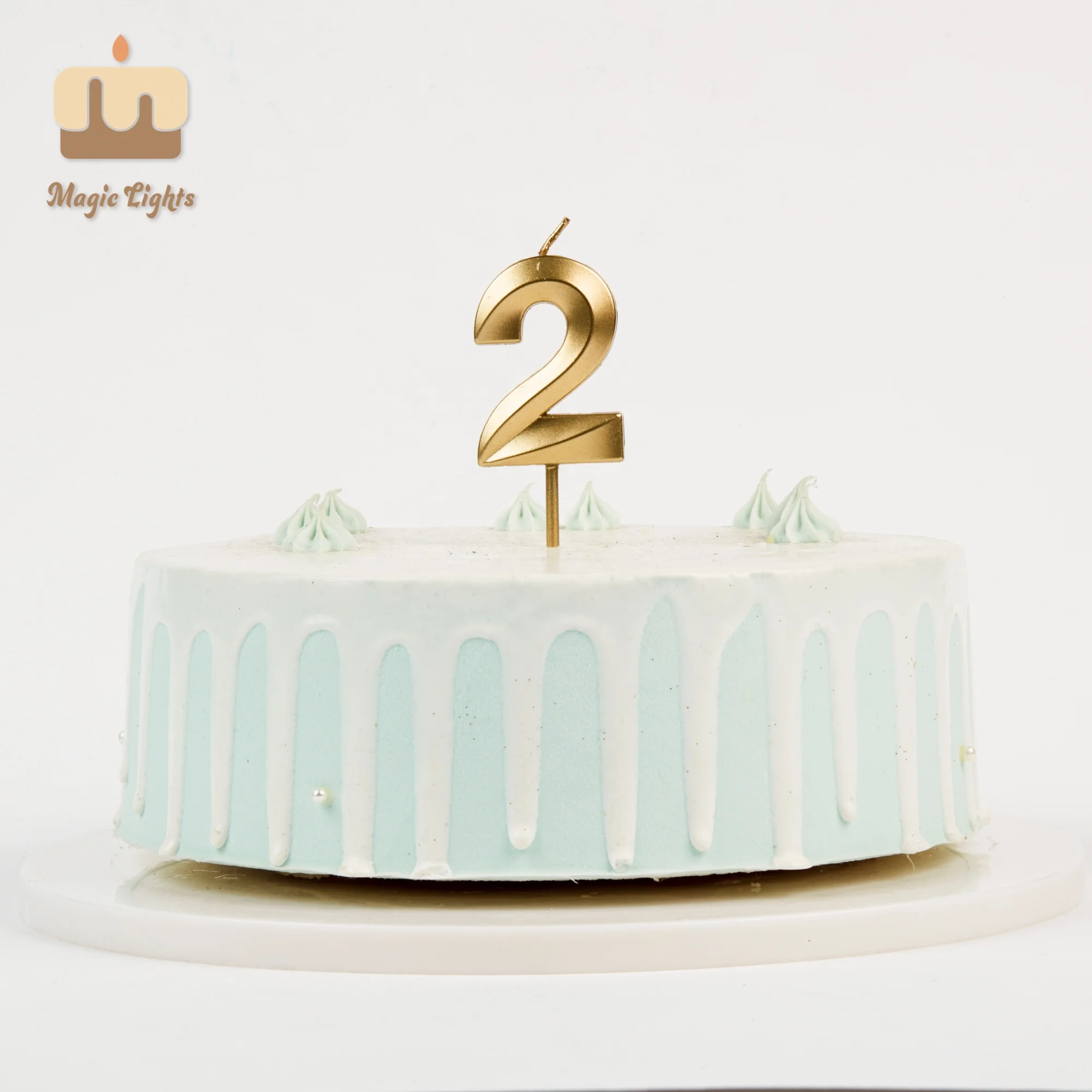 Home Decoration 0 to 9 Happy Birthday Cake Party Gold Number Candle for Birthday and Wedding