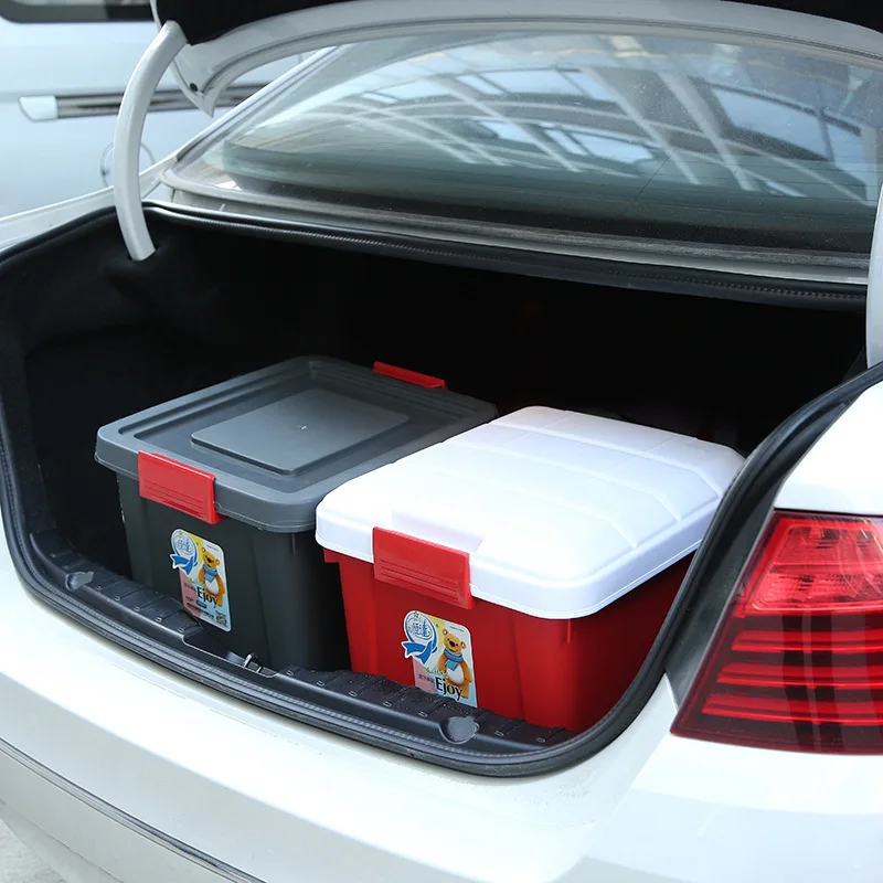 Large Capacity Car Trunk Storage Box Plastic Storage Bin Organizer