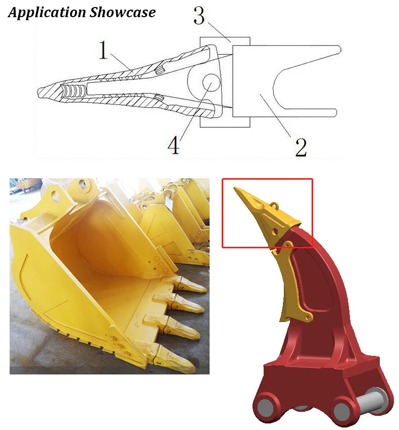 Зубья ковша экскаватора Komatsu pc60pc100pc200 высокоэффективные зубья