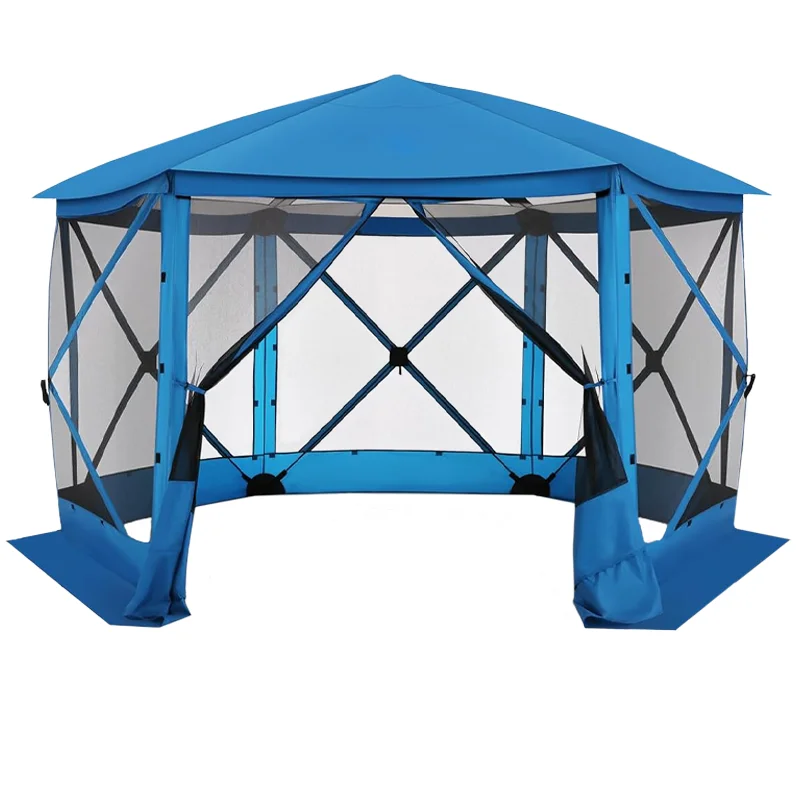 Full Custom Polyester Outdoor Instant Gazebo Tent Camping Outdoor Courtyard Tourism Summer Cooling Leisure Gazebo